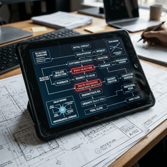Una toma macro de un diagrama de flujo de guión de ventas asombrosamente fiero y colosal asombrosa inmaculadamente majestuosa